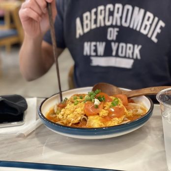 Noodle St - Egg with Tomato Over Knife Cut Noodles - Noodles Near Me - Pasadena, California