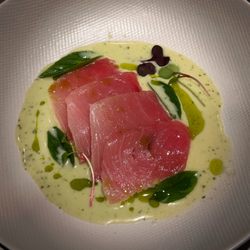 Farm Cook Kauai - Hamachi Crudo with Thai Basil Macadamia Nut Milk
