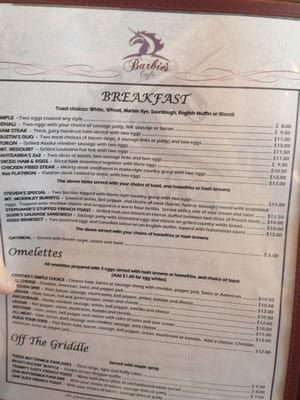 Menu photo 2 Barbie's Cafe Anchorage, AK