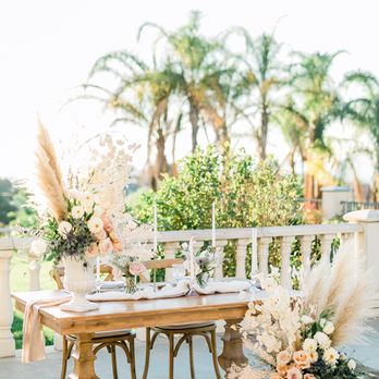An Elegant Affair - Our new Florentine table comes in two sizes (66" and 84"). The small makes the perfect sweetheart table.  Photography: Whimsiephotographie - Party Equipment Rentals Near Me - Yucaipa, California