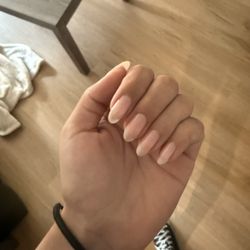 The thin unfinished nails that have jagged edges that can be d in half