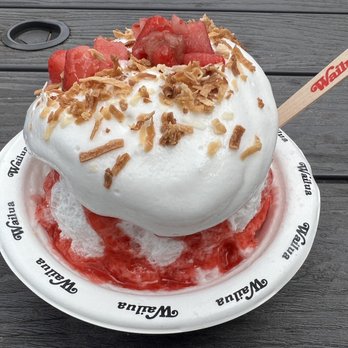 Wailua Shave Ice - Strawberry Haupia - Shaved Ice Near Me - Kapaa, Hawaii Wailua Shave Ice - Strawberry Haupia - Shaved Ice Near Me - Kapaa, Hawaii