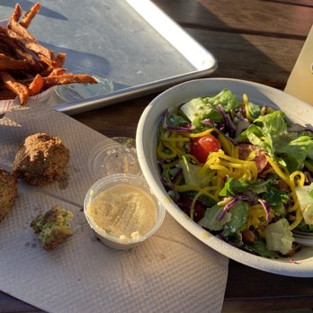 Gotts Roadside - Falafel salad - after eating a few bites because I cannot resist this salad. - Burgers Near Me - Napa, California Gotts Roadside - Falafel salad - after eating a few bites because I cannot resist this salad. - Burgers Near Me - Napa, California