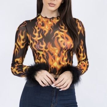 Honey Harper Collection - I'm Fire Mesh Fur Cuff Top - Women's Clothing Near Me - Golden Valley, Minnesota Honey Harper Collection - I'm Fire Mesh Fur Cuff Top - Women's Clothing Near Me - Golden Valley, Minnesota