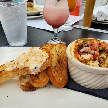 Rusty Scupper - Crab dip and strawberry colada frozen drink - Seafood Near Me - Baltimore, Maryland