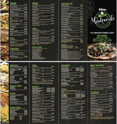 Menu photo 8 Monte Verde Mexican Restaurant Powdersville , SC Menu photo 8 Monte Verde Mexican Restaurant Powdersville , SC