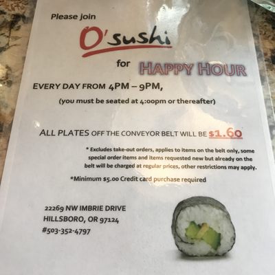Menu photo 4 O'Sushi Hillsboro, OR