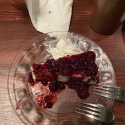 Sunset Grill - Cheese cake with blackberries and raspberries. I was not able to take the photos before some corners went missing.
