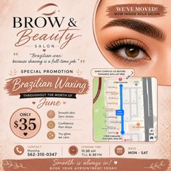 Brow & Beauty Salon - June Special:

Brazilian Waxing 50% Off

Hope to see you all soon