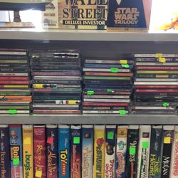 Here is the extent of their CD collection. Half of them are old computer games. How does a Goodwill and up with only a dozen music CDs?