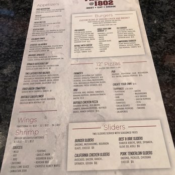 The Pub At 1802 - Menu front - Sports Bars Near Me - Fort Wayne, Indiana The Pub At 1802 - Menu front - Sports Bars Near Me - Fort Wayne, Indiana