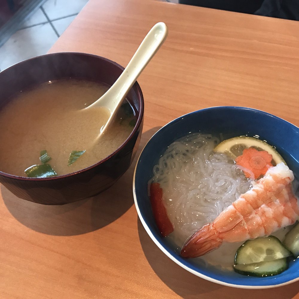 Miso and ebi sunomono (part of bento box orders)