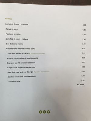 Menu photo 1 Restaurant Can Jeroni Beget, GI