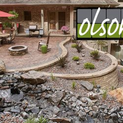 Olson Paving - Large project we completed including a waterfall, retaining walls, and patio area.