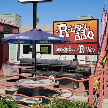 Rebel BBQ - a bbq sign and a bbq grill - Barbeque Near Me - Blythe, California