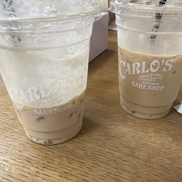 Iced Pistachio Iced Latte and Iced Latte