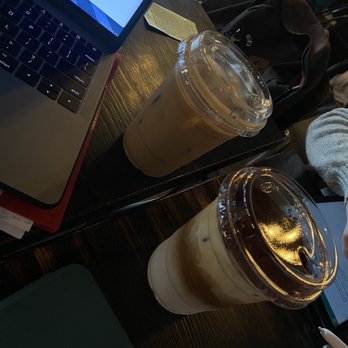 Alchemist Coffee Project - tiramisu latte (R) and new orleans latte (L) - Coffee & Tea Near Me - Los Angeles, California Alchemist Coffee Project - tiramisu latte (R) and new orleans latte (L) - Coffee & Tea Near Me - Los Angeles, California