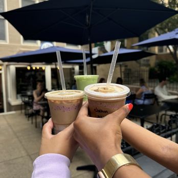 Childhood Cafe - Iced blueberry muffin lattes and iced matcha - Themed Cafes Near Me - Washington, DC, District of Columbia