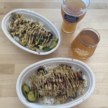 Upcountry Sausage - Italian and German over rice - Breweries Near Me - Makawao, Hawaii Upcountry Sausage - Italian and German over rice - Breweries Near Me - Makawao, Hawaii