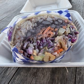 Hippy Eats and Spiritual Healing - Thai Burritio on 12" tortilla - Food Trucks Near Me - Austin, Texas