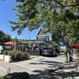 Outside the restaurant