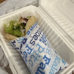 This falafel pita is perfect! So yummy and so fresh. We love coming here! This falafel pita is perfect! So yummy and so fresh. We love coming here!