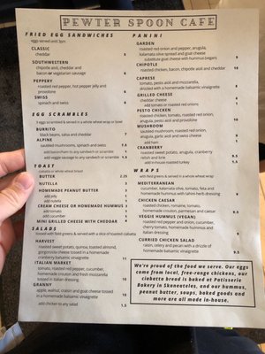 Menu photo 2 Pewter Spoon Cafe Cazenovia, NY