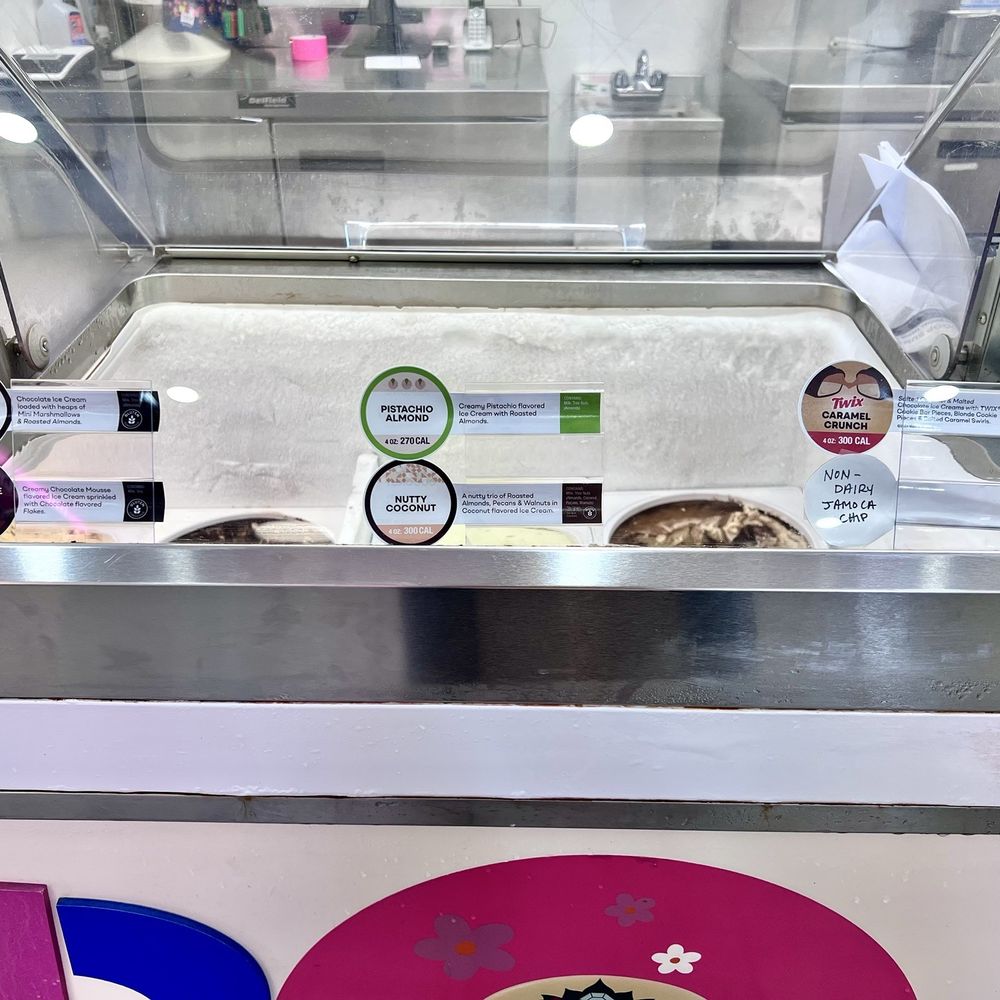Baskin-Robbins - Flavors and non-dairy vegan Jamoca Chip with a handwritten tag, no ingredients listed - Ice Cream & Frozen Yogurt Near Me - Folsom, California