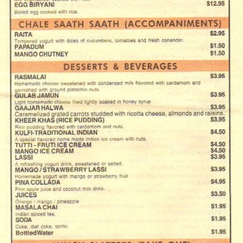 Tadka Fine Indian Cuisine - page 4 of menu - Indian Near Me - Secaucus, New Jersey Tadka Fine Indian Cuisine - page 4 of menu - Indian Near Me - Secaucus, New Jersey