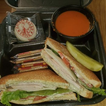 Chicken Salad Chick - Turkey pesto sandwich with tomato bisque. - Southern Near Me - Mechanicsville, Virginia Chicken Salad Chick - Turkey pesto sandwich with tomato bisque. - Southern Near Me - Mechanicsville, Virginia