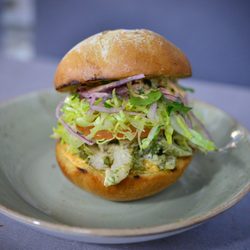 B Bistro + Bakery - Our Famous Cilantro Turkey Butifarra Sandwich!