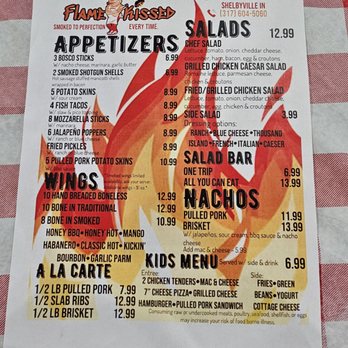 Flame Kissed BBQ - Menu - Barbeque Near Me - Shelbyville, Indiana Flame Kissed BBQ - Menu - Barbeque Near Me - Shelbyville, Indiana