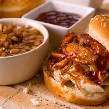 Bad Granny's BBQ - a pulled pork sandwich and beans - Barbeque Near Me - Plymouth, Michigan Bad Granny's BBQ - a pulled pork sandwich and beans - Barbeque Near Me - Plymouth, Michigan