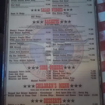 Riscky's BBQ - Back of menu - 11/28/14 - Barbeque Near Me - Fort Worth, Texas