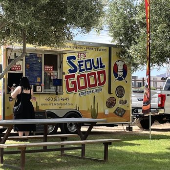 It's Seoul Good - a food truck parked in a park - Food Trucks Near Me It's Seoul Good - a food truck parked in a park - Food Trucks Near Me