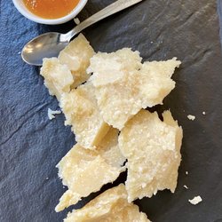 Angiol D'or - Parmiggiano appetizer dish with a sweet marmalade
