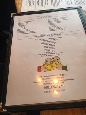 Menu photo 5 The Lower Tavern Eastsound, WA
