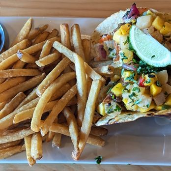 Sedona Taphouse - This is the Santa Fe Shrimp Tacos entree.  Photo taken May 16, 2026. - New American Near Me - Virginia Beach, Virginia