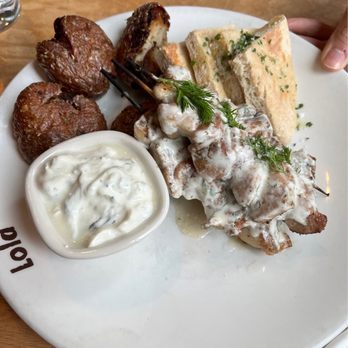 Lola - Washington chicken kebab , yogurt , dill - Greek Near Me - Seattle, Washington Lola - Washington chicken kebab , yogurt , dill - Greek Near Me - Seattle, Washington