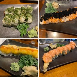 Incredible sushi roll selections.