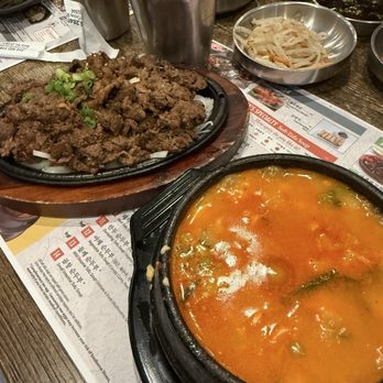 Kaju Soft Tofu - Beef Bulgogi 불고기 dinner special with PORK Tofu Soup 돼지순두부 - Korean Near Me - Buena Park, California Kaju Soft Tofu - Beef Bulgogi 불고기 dinner special with PORK Tofu Soup 돼지순두부 - Korean Near Me - Buena Park, California