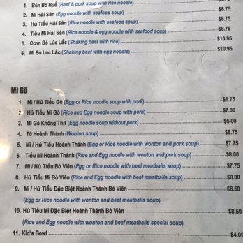 Ghien Mi Go - Menu - Noodles Near Me - Westminster, California