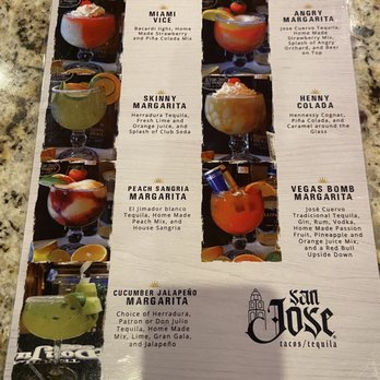 San Jose Tacos & Tequila - Drink menu - Mexican Near Me - Raleigh, North Carolina San Jose Tacos & Tequila - Drink menu - Mexican Near Me - Raleigh, North Carolina