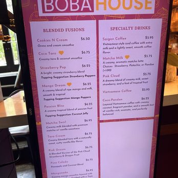 Boba House - Menu - Tea Rooms Near Me - Houston, Texas Boba House - Menu - Tea Rooms Near Me - Houston, Texas