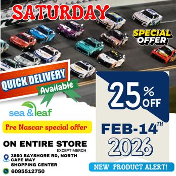 Sea and Leaf - saturday special with pre nascar offer 25 % off @seaandleaf Dispensary - Cannabis Dispensaries Near Me - Cape May, New Jersey Sea and Leaf - saturday special with pre nascar offer 25 % off @seaandleaf Dispensary - Cannabis Dispensaries Near Me - Cape May, New Jersey