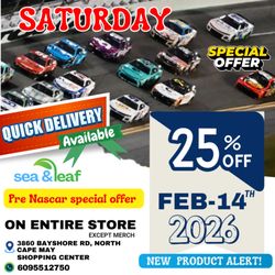 Sea and Leaf - Saturday special with pre nascar offer 25 % off @seaandleaf Dispensary