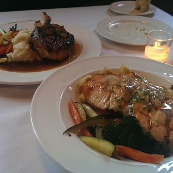 Russell's Restaurant - Salmon served with a beurre blanc sauce, and gnocchi....Double cut pork chops that are perfectly cooked and always a hit. - Steakhouses Near Me - Bothell, Washington Russell's Restaurant - Salmon served with a beurre blanc sauce, and gnocchi....Double cut pork chops that are perfectly cooked and always a hit. - Steakhouses Near Me - Bothell, Washington