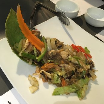 Chungdam - WonSan Japchae - stir-fried glass noodles w/ seafood & vegetables - Korean Near Me - Santa Clara, California Chungdam - WonSan Japchae - stir-fried glass noodles w/ seafood & vegetables - Korean Near Me - Santa Clara, California