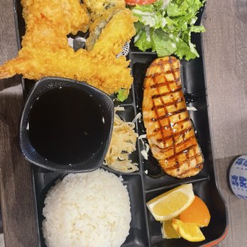 New Osaka Sushi - F. Tempura & Salmon Dinner Combination - Japanese Near Me - Sacramento, California New Osaka Sushi - F. Tempura & Salmon Dinner Combination - Japanese Near Me - Sacramento, California