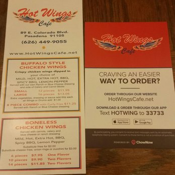 Hot Wings Cafe - Menu. - New American Near Me - Pasadena, California Hot Wings Cafe - Menu. - New American Near Me - Pasadena, California
